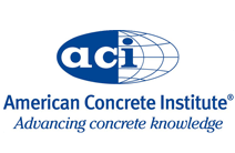 ACI American Concrete Institute logo with Advancing concrete knowledge tagline