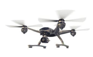 Quadcopter isolated on a white background.