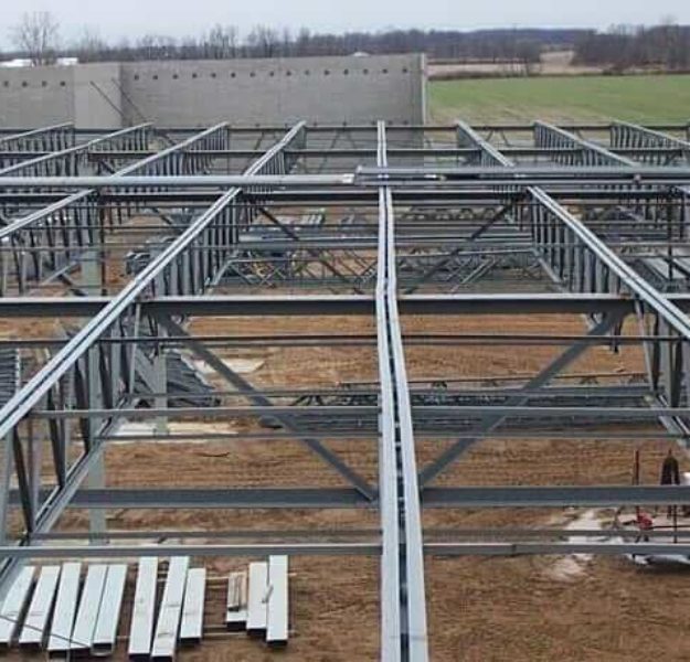 Grid of steel beams ready for approval by one of the welding inspection companies