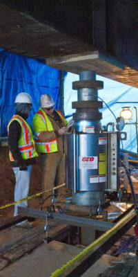 Construction materials testing project to determine the load that can be carried by a pile